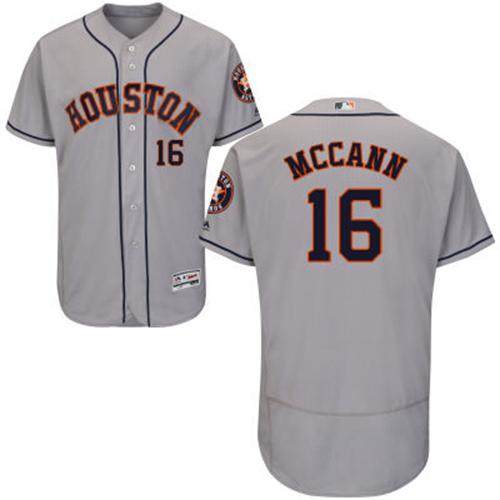 Astros #16 Brian McCann Grey Flexbase Authentic Collection Stitched MLB Jersey